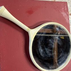 Large Vintage, Handheld Mirror