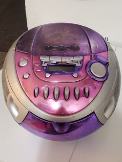 Memorex MP3230blu CD Cassette Player Boombox Silver / Purple