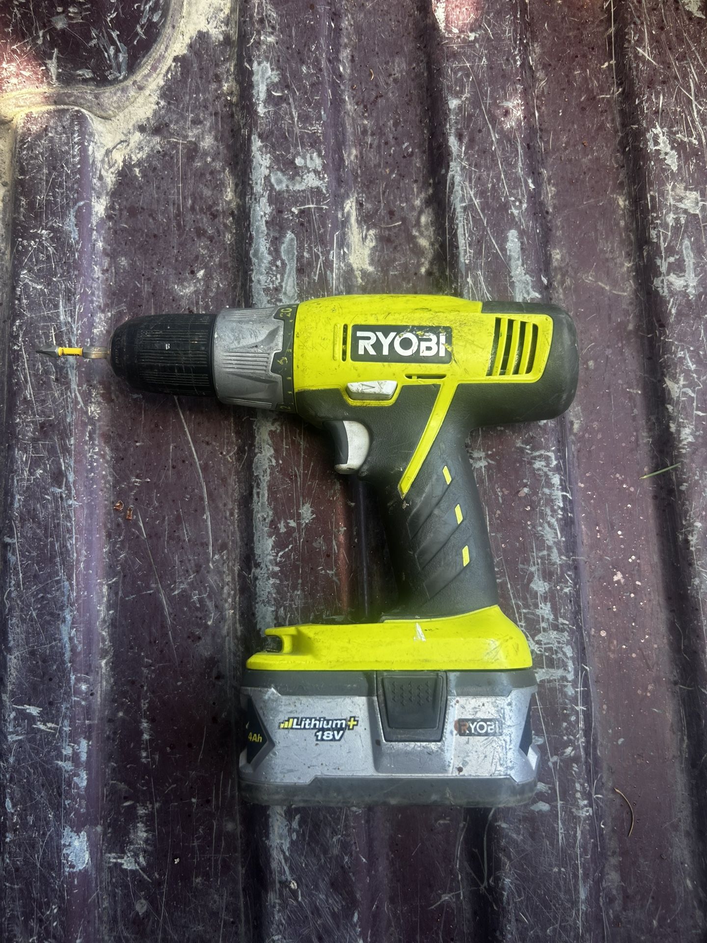 Ryobi Drill With 4 Ah Battery