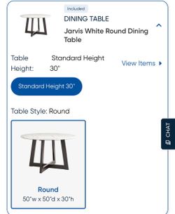 Jarvis White Round Dining Table