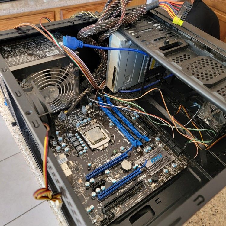 PC Case, Motherboard, Power Supply, Fans, And Disc Drive for Sale in