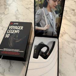 POLY HP Voyager Legend 50 - Bluetooth Headset - Discreet Boom & 4 Noise-Canceling Mics, AI NoiseBlockAI & WindSmart Technology - Seamless Connectivity
