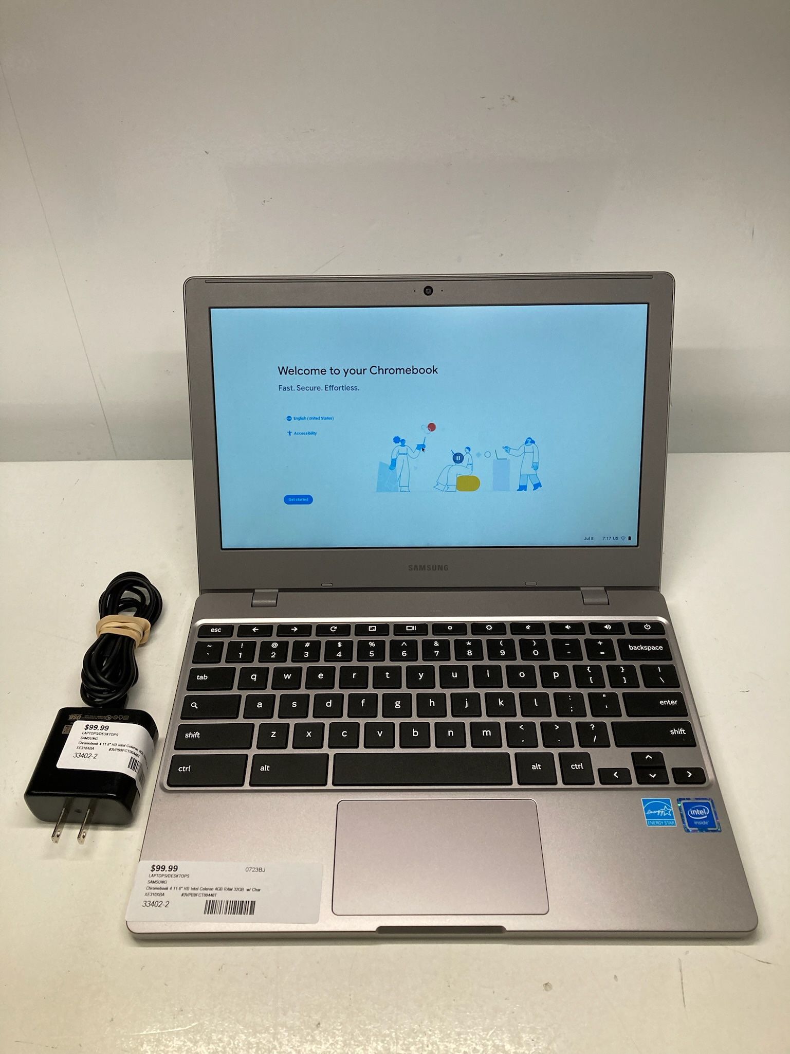 SAMSUNG XE310XBA Chromebook 4 11.6” HD Intel Celeron 4GB RAM 32GB Laptop With Charger