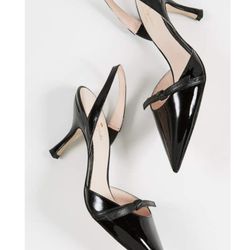 Kate Spade Womens Sibelle Black Slingback Heels Shoes 8 Medium (B,M) $220