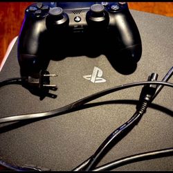 PlayStation 4 With Controller And Cords
