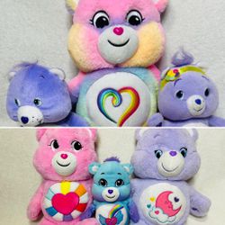 Hasbro Care Bear Teddy Bear Plush Lot Colorful Cuddly Bears