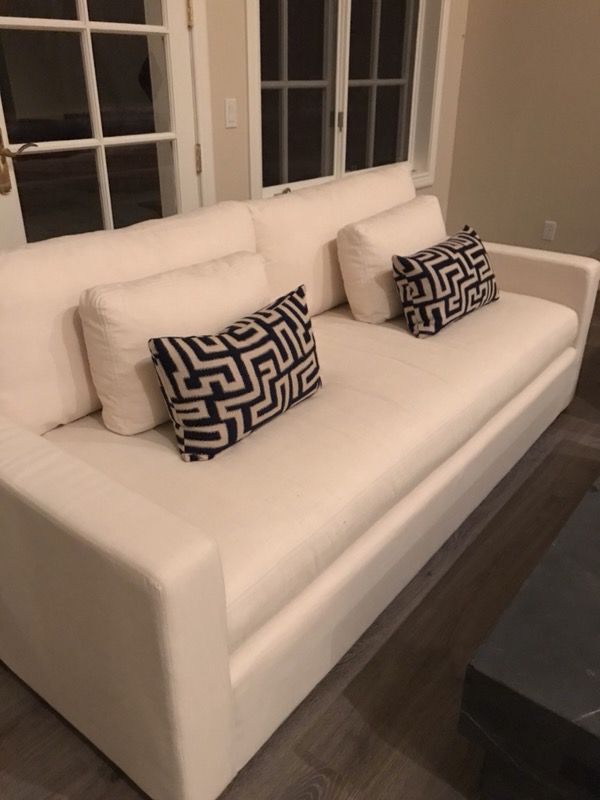 RH Belgian track arm upholstered sofa