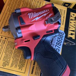 Milwaukee M12 FUEL 12V Lithium-Ion Brushless Cordless Stubby 3/8 in. Impact Wrench (Tool-Only)