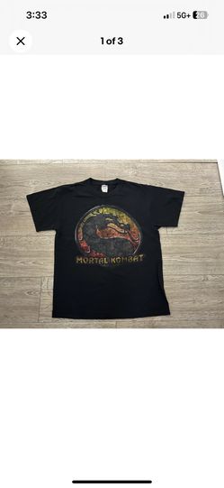 Vintage Mortal Kombat Logo Jerzees Heavyweight Men’s T Shirt Black Sz M Tshirt