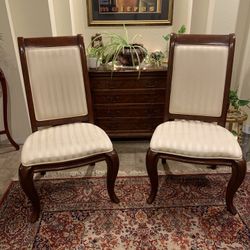 Elegant Upholstered Wood Dining Chairs – Set of 2