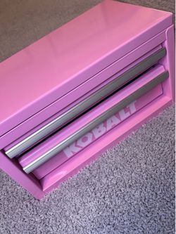 Kobalt Pink Mini Metal Tool Box — 2 Drawer