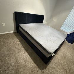 King Sized Bed + Mattress and storage 