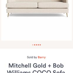 Mitchell Gold and Bob Williams White Coco Sofa/Coucb