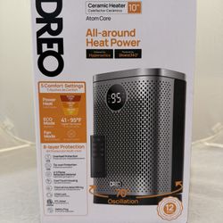 Dreo 1500W Atom Core Portable Oscillating Ceramic Heater 10'' with Remote