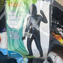 Blue Light Up Stick Figure Light Up Jumpsuit Costume
