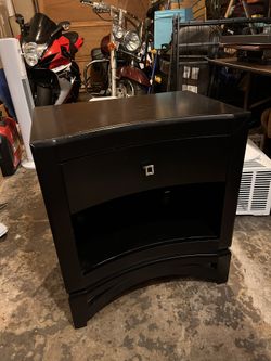 Nightstand Black With Drawer