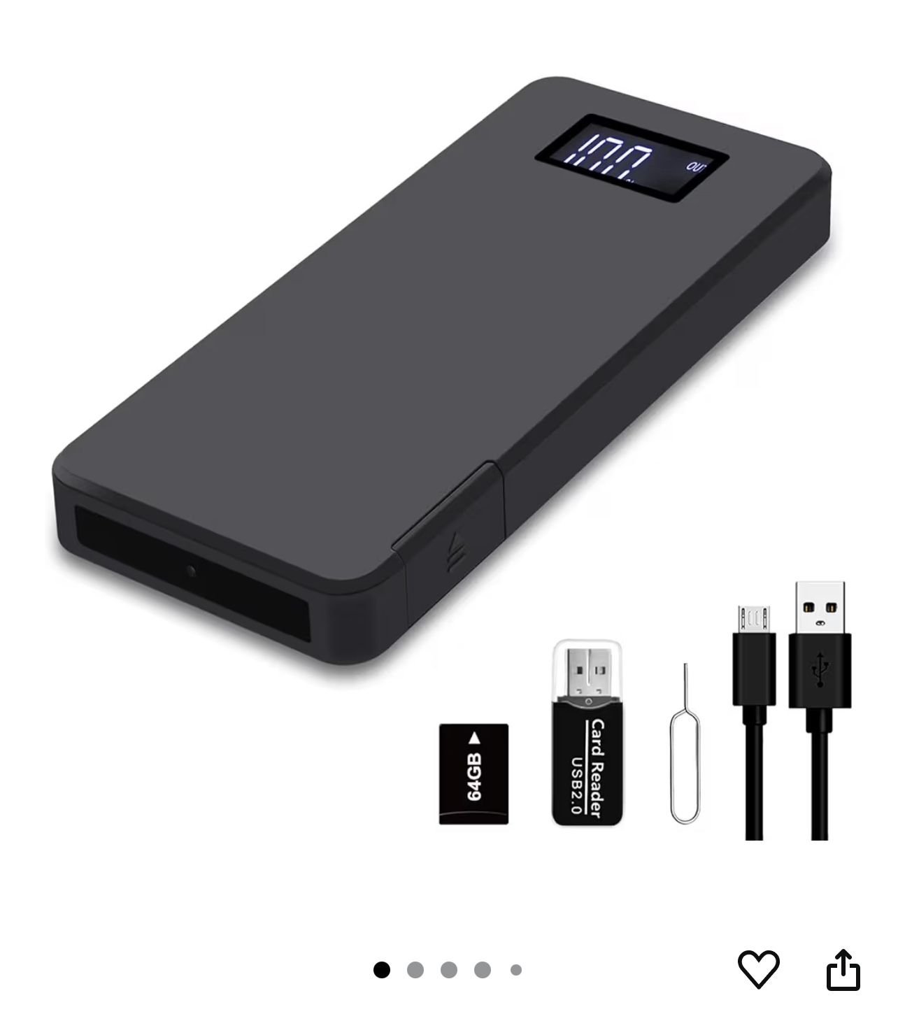 64GB Home Security Camera, 1080P Surveillance Camera, Indoor Camera with 10000mAh Battery, Night Vision, Motion Detection