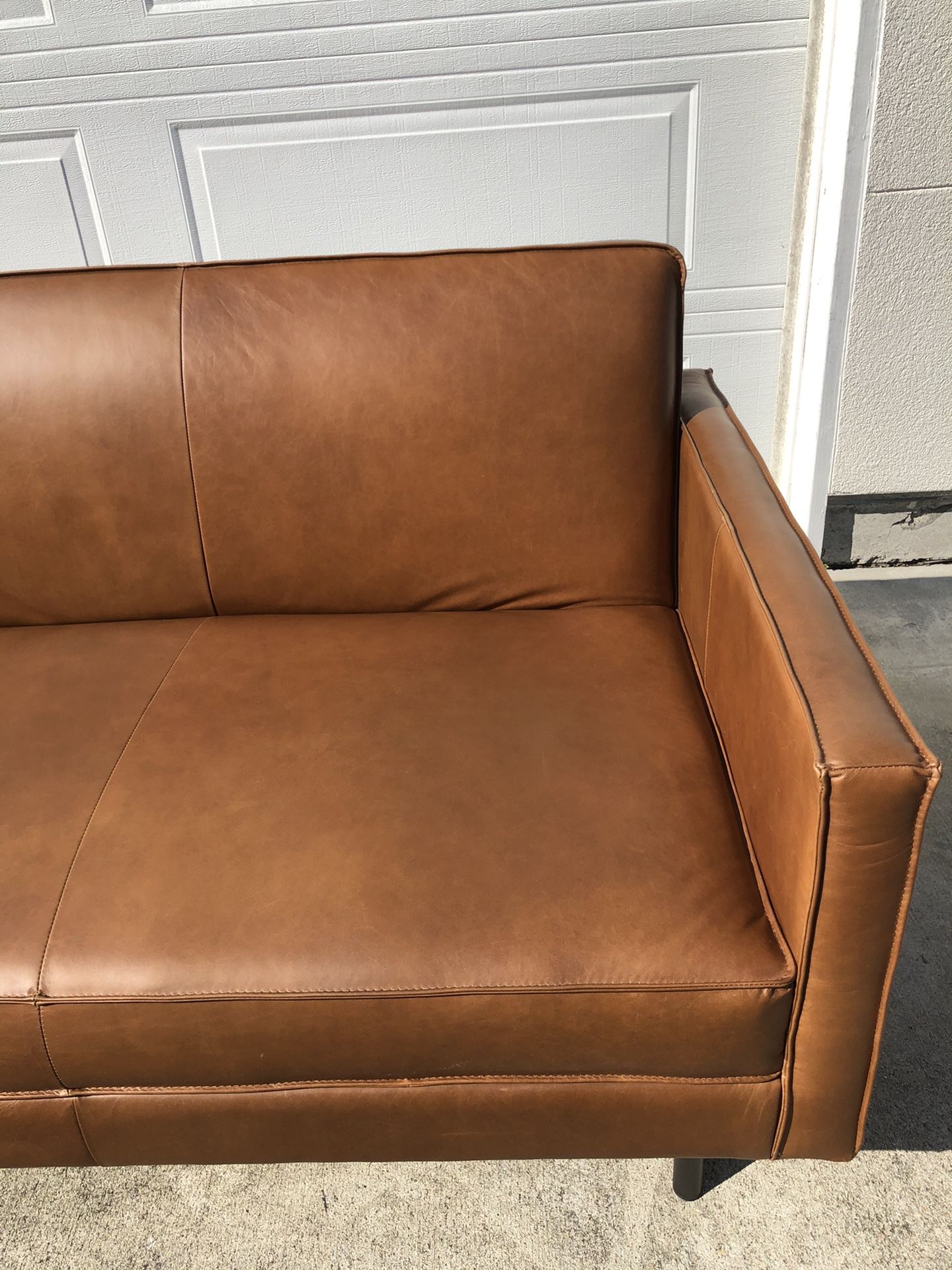 West Elm Axel Leather Futon Cognac 82 for Sale in League City TX