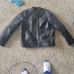 Calvin Klein leather motorcycle coat