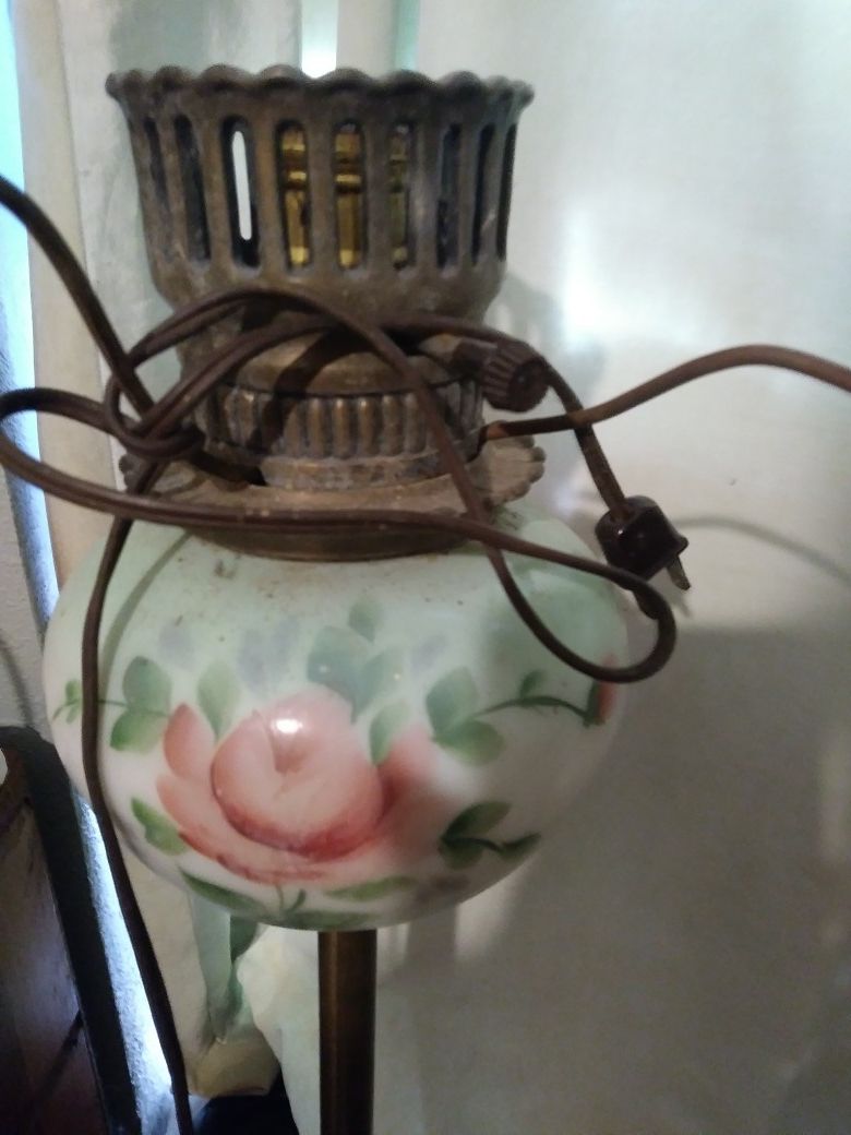Antique 4ft lamp glass globe