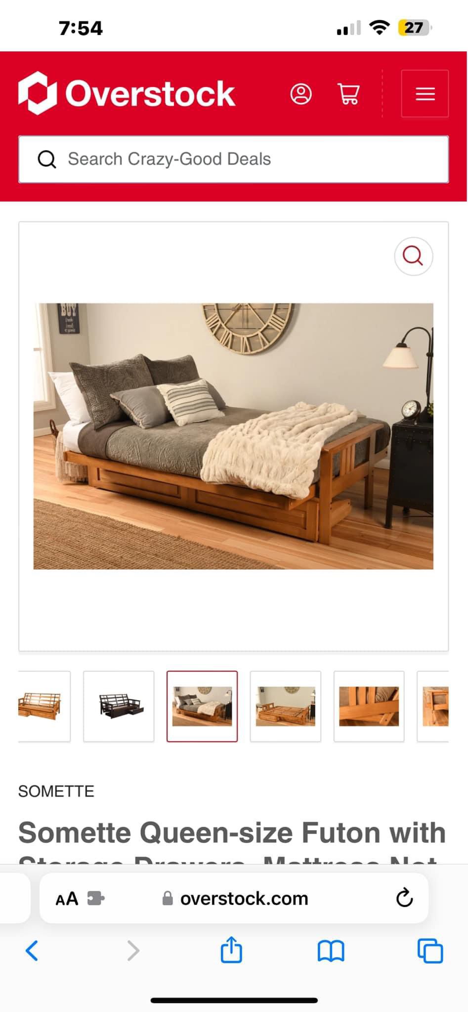 Queen Wooden futon Frame & Mattress