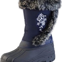 Women's Snow Boots Warm Faux Fur Lined Winter Mid-Calf Boots Waterproof Outdoor Cold Boots