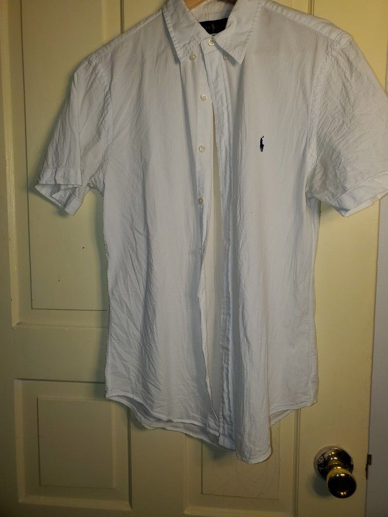 white Ralph Lauren men's polo shirt is made from 100% cotton SPc