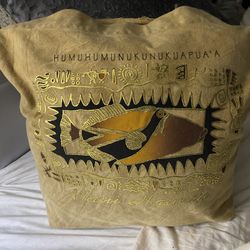 CANVAS BAG FROM MAUI/ METALLIC  GOLD