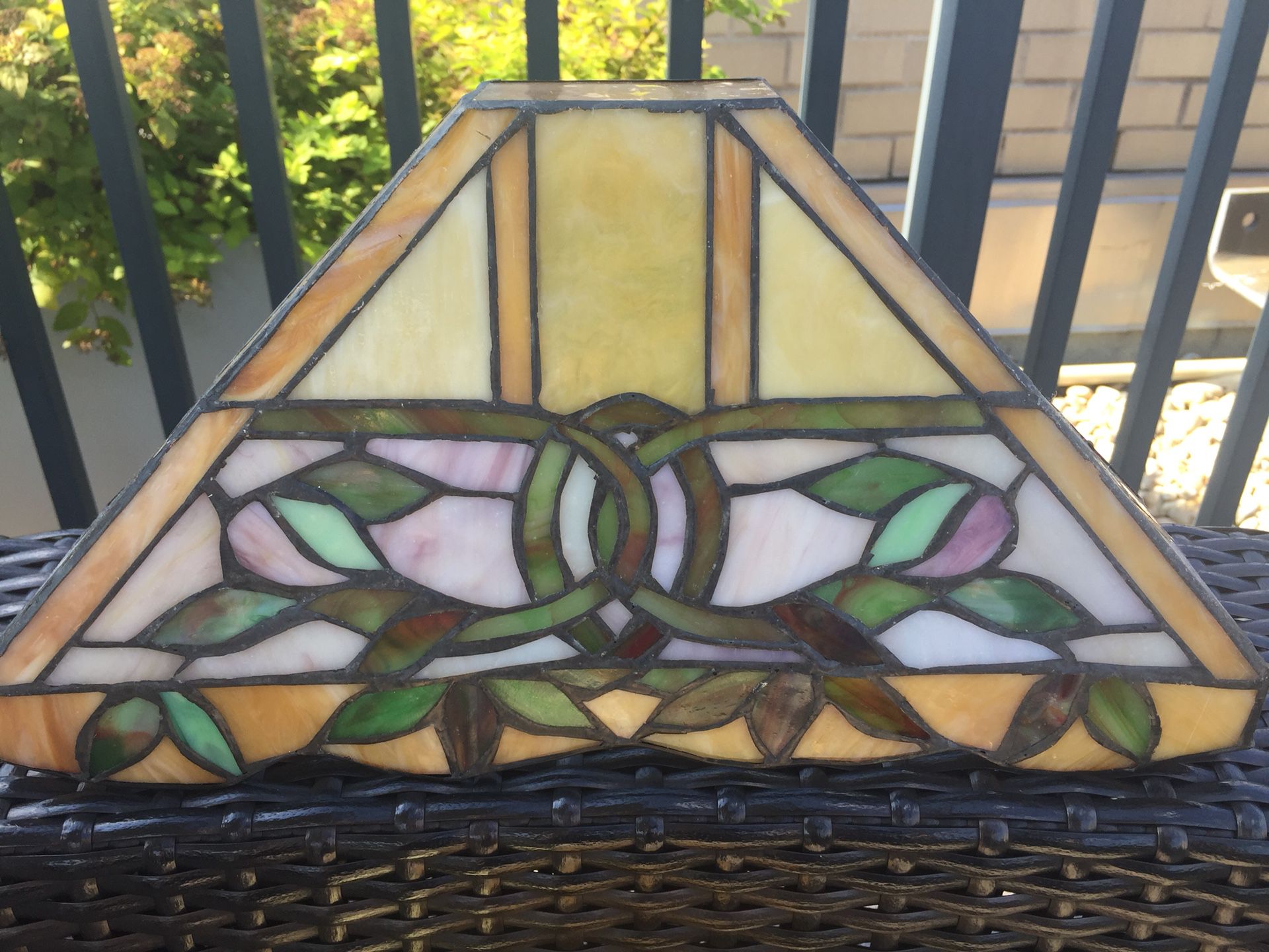 Two Handmade Stained Glass Wall Sconces Lights