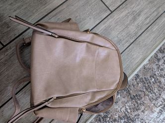 Light brown backpack purse