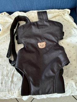 Black Baby Carrier with Bear Patch