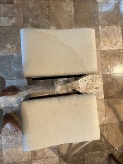 Pair of Linon Claridge Backless Saddle Bar Stools.