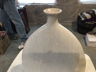 Large White Ceramic Vase $10