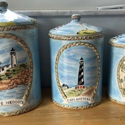 Three Vintage Cookie Jars With Rubber Seal