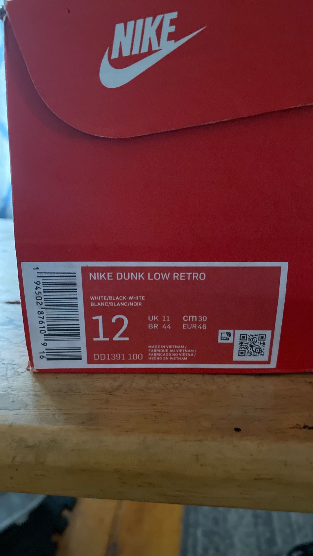 Dunk Low Panda Size 12 $80