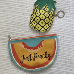 Pineapple key-pouch + Peach pouch 