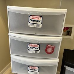 3 Plastic Stackable Drawers
