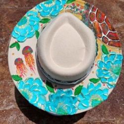 3D Textured Under The Ocean Fedora Hat Sea Turtle And Jellyfish