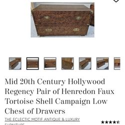 “High-End Henredon Vintage Dresser – Campaign Style Solid Wood”