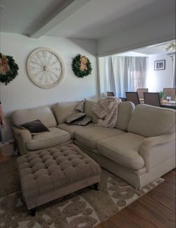 Free Beige L Shaped Couch