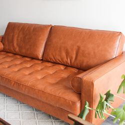 FREE DELIVERY 🚚 MCM Genuine Leather Sofa Couch