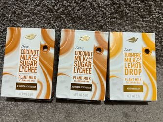 New unopened Dove Plant Milk Cleansing Bar Soap 3-Pack