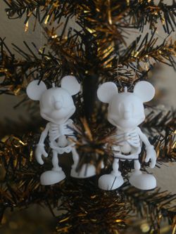 Mickey-Inspired Skeleton Ornaments White (The Price Is For 2) 3D-Pinted