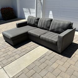 FREE DELIVERY - Gray Couch With Reversible Chaise