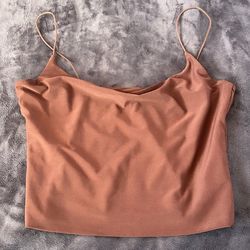 Brown Satin Cami Top