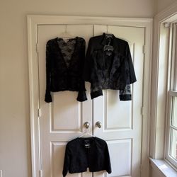 Elegant Black Evening Top & Jacket Bundle (3 Pieces)