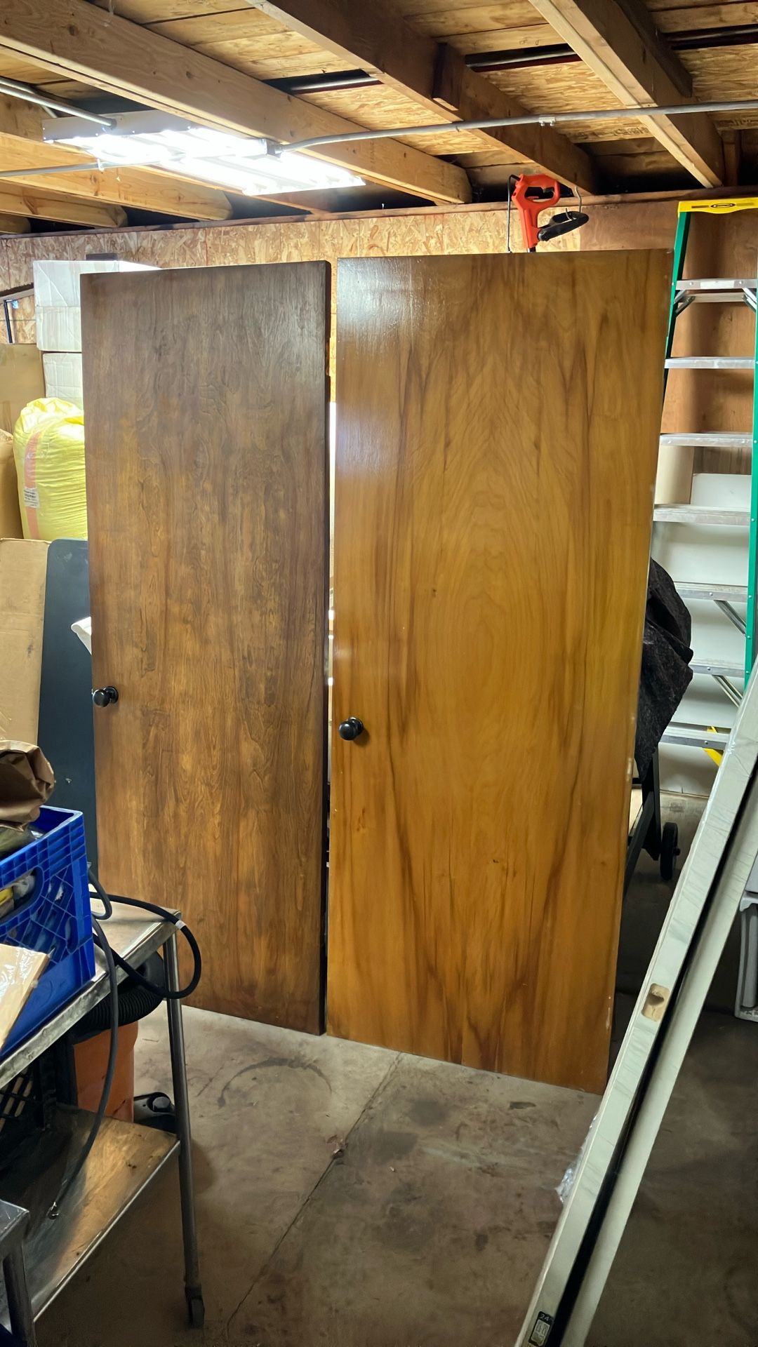 2 Wooden Doors With Door Knobs For $25 Total