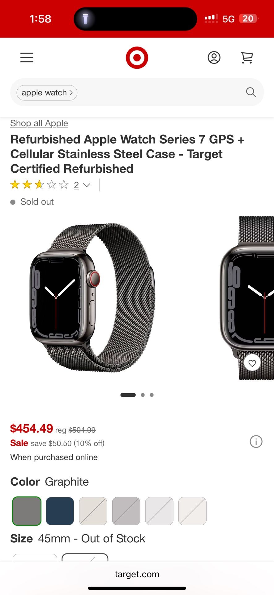Apple Watch Series 7• 45MM (GPS+ Cellular)