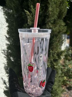 Starbucks Strawberry Glass Cold Cup