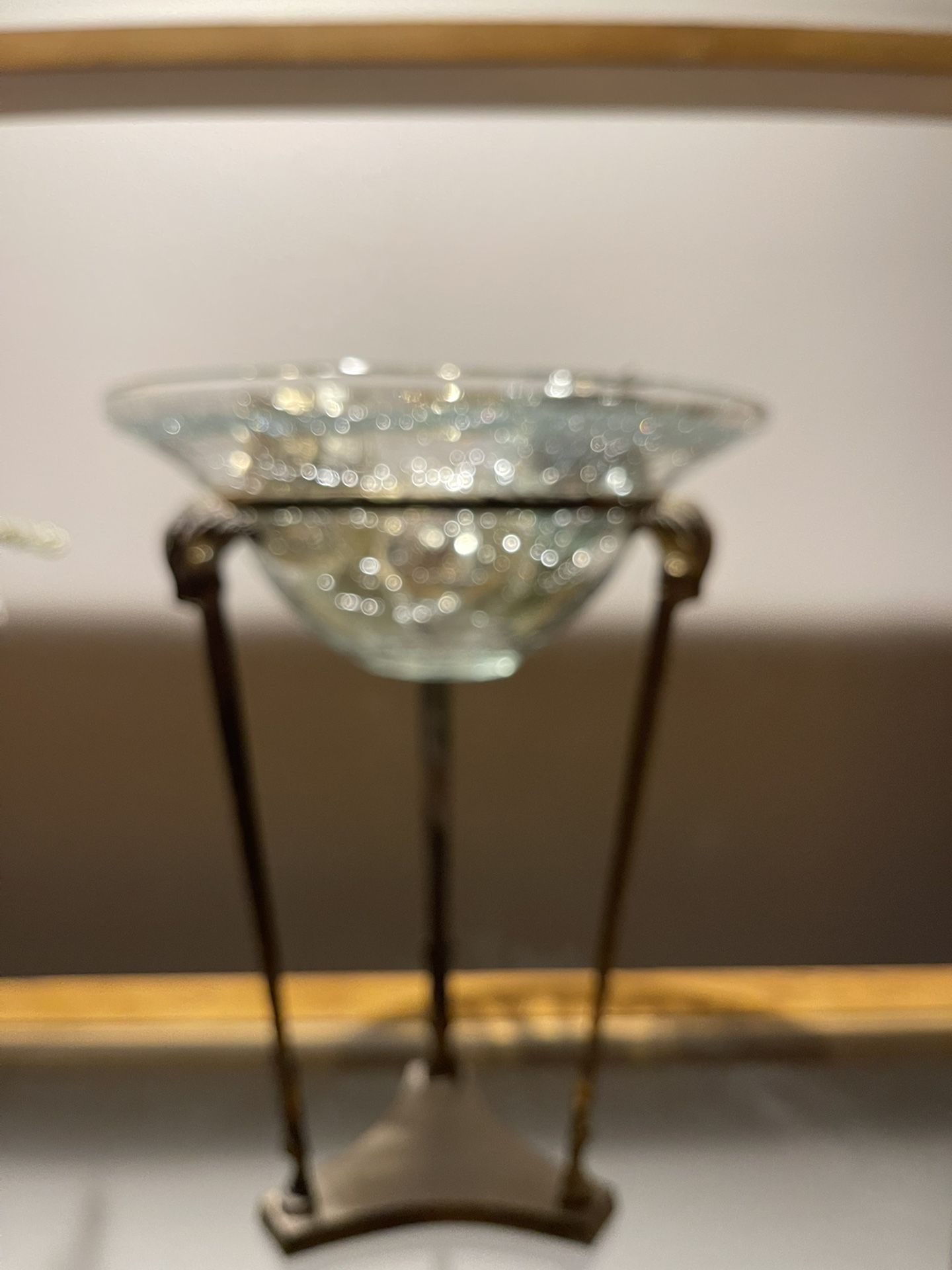 Decorative Brass And Glass Piece